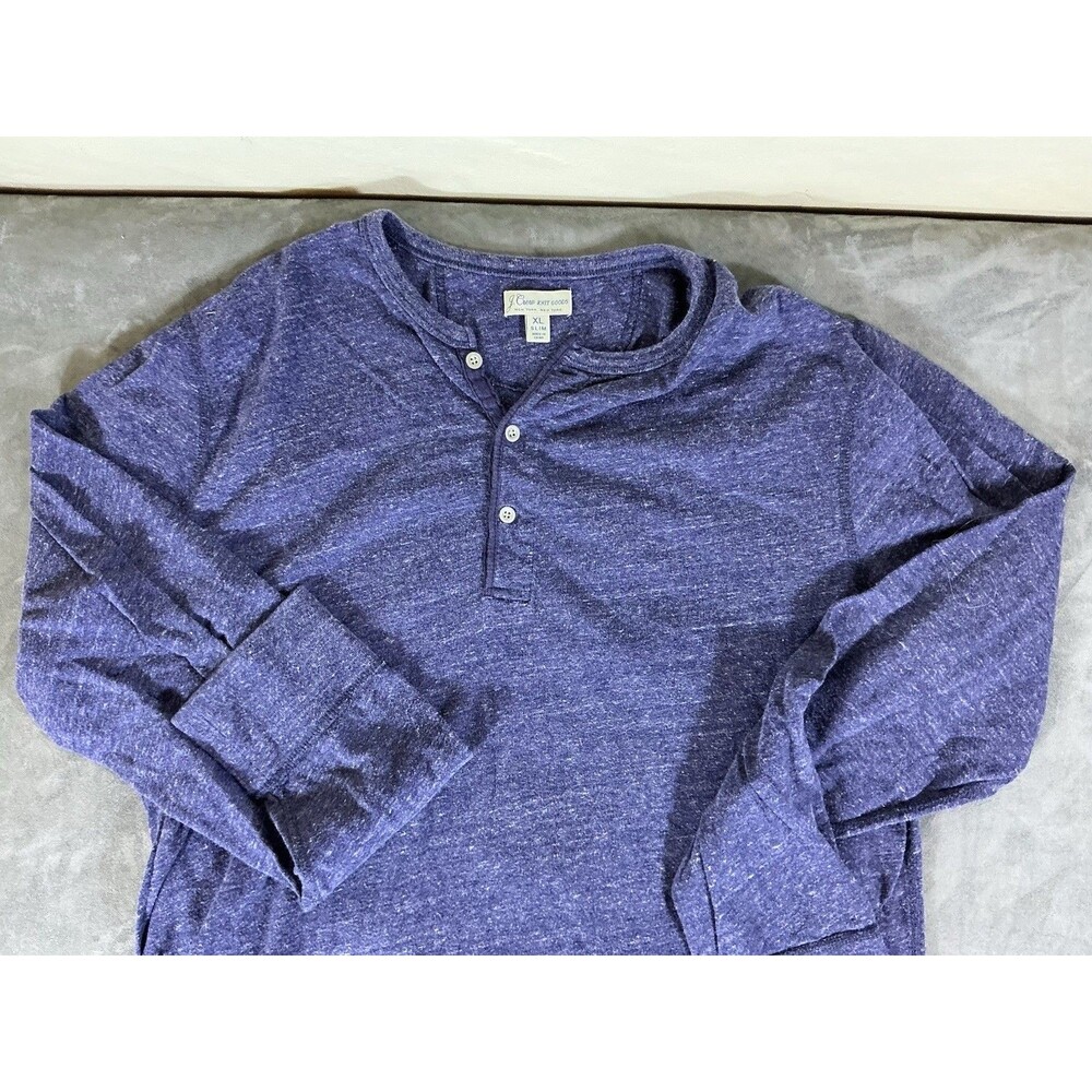 J Crew Slim XL Henley Thermal Top Knit Goods Premium Layer Men’s Shirt Top Blue